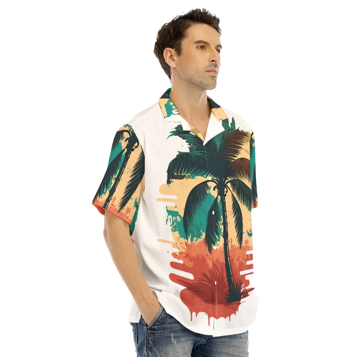Men's Hawaiian Shirt With Button Closure - Image 3