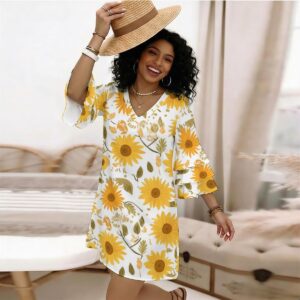 Women's Stacked Ruffle Sleeve Dress