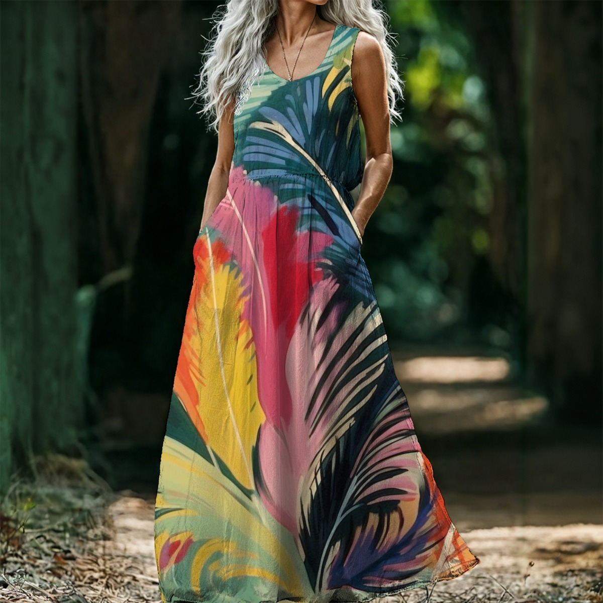 Women’s Sleeveless Maxi Dress - Image 2